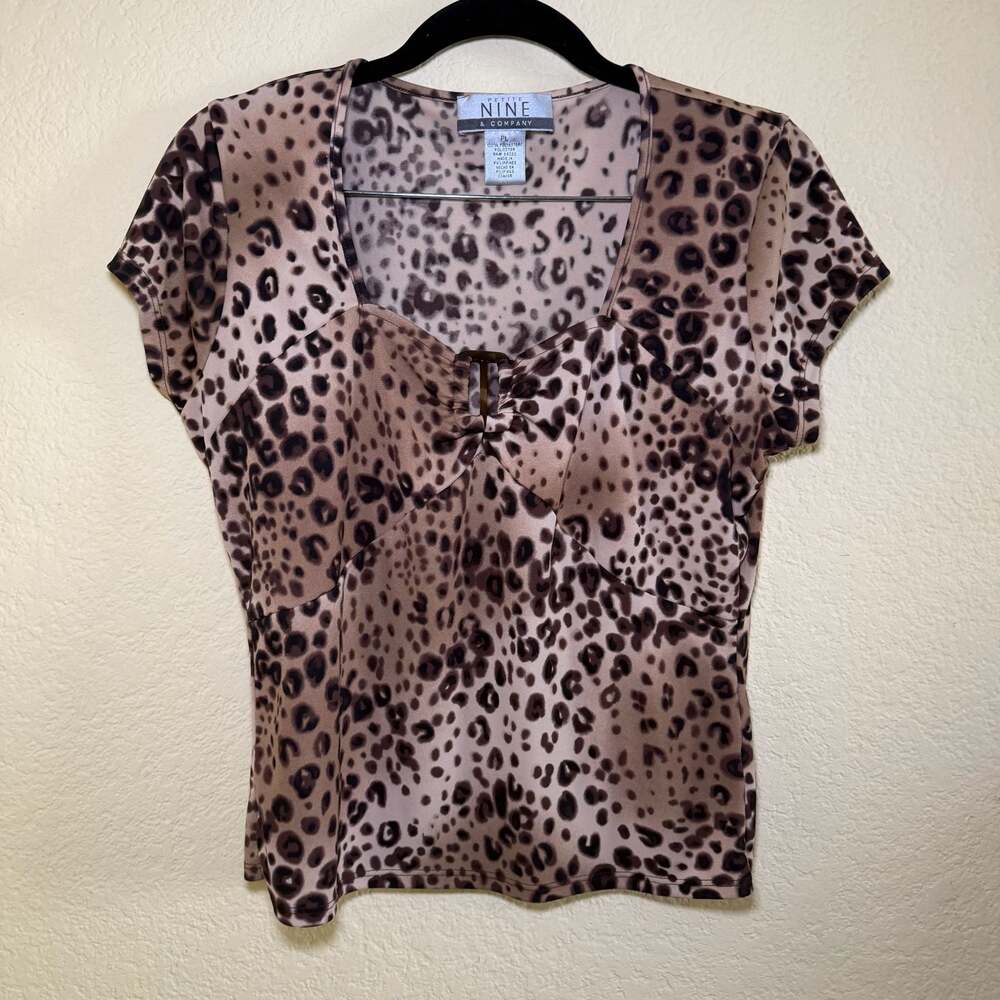 Nine & Company Petite Size PL Leopard Print Two-Piece Set Y2K vintage